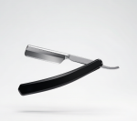 Minimal Black Silver Modern Straight Razor