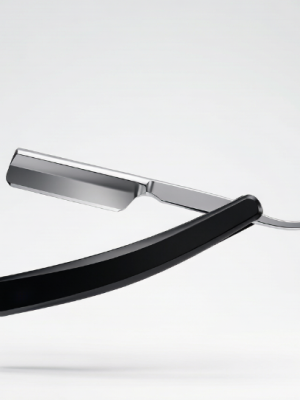 Minimal Black Silver Modern Straight Razor